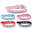 thumbnail image 1 of Cheers.US 3 Row PU Leather Rhinestone Diamante Dog Collar Soft Bling Cat Puppy Small Pet, 1 of 7