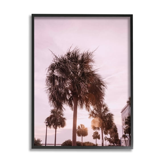 Stupell Industries Tropical Palm Tree Summer Vacation Resort Photography Photograph Black Framed Art Print Wall Art, Design by Jennifer Rigsby