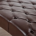 thumbnail image 7 of Faux Leather Chaise Lounge Chair,Modern Button Tufted Chaise Lounge Sofa,Leisure Accent Chair Ergonomic Upholstered Indoor Sleeper Chair with Solid Wood Legs for Living Room Bedroom Office,Dark Brown, 7 of 7