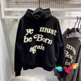 thumbnail image 3 of Sudadera con capucha para hombre y mujer, jersey de gran tamaño con estampado de Puff Kanye West, 1:1, color rosa, Ye Must Be Born Again, 2023fw, 3 of 5