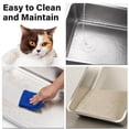 thumbnail image 6 of Stainless Steel Litter Box, 17.7"L x 13.77"W x 4"H Metal Cat Litter Box Non Stick No Smell Easy Clean, Low Entry Litterbox for Kitten, Elderly Cats, Bunny, Silver, 6 of 6