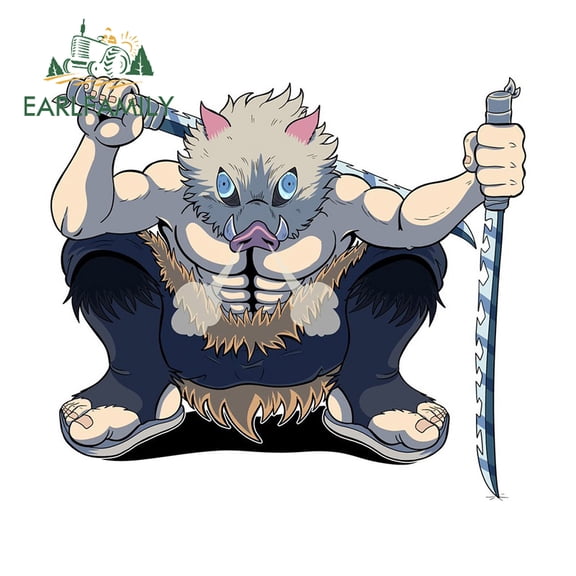 EARLFAMILY 5.1 Inch for Inosuke Car Stickers Anime Caravan Vinyl Car Wrap Decal Motorcycle Graffiti Sticker