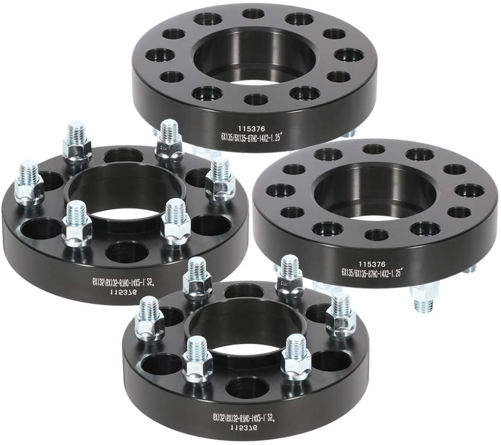 4Pcs 2" 6x135 14x2 Black Hub Centric Wheel Spacers  For 2004-2014 Ford F-150