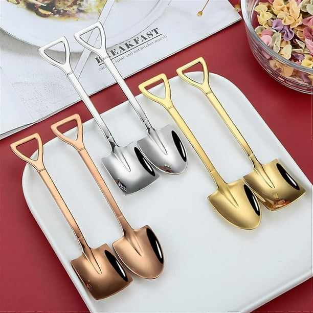 6, two different shapes of ice cream scoops (colors: rose gold silver gold)