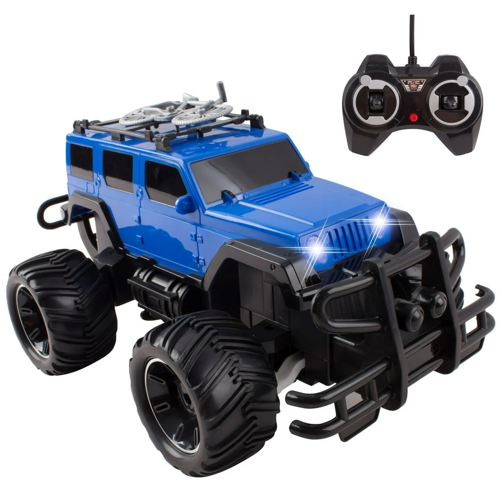 RC Truck Jeep Big Wheel Monster Remote Control Car With LED Headlights