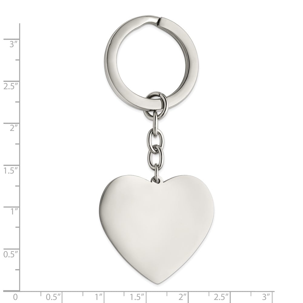 Chisel Stainless Steel Polished Heart Key Ring