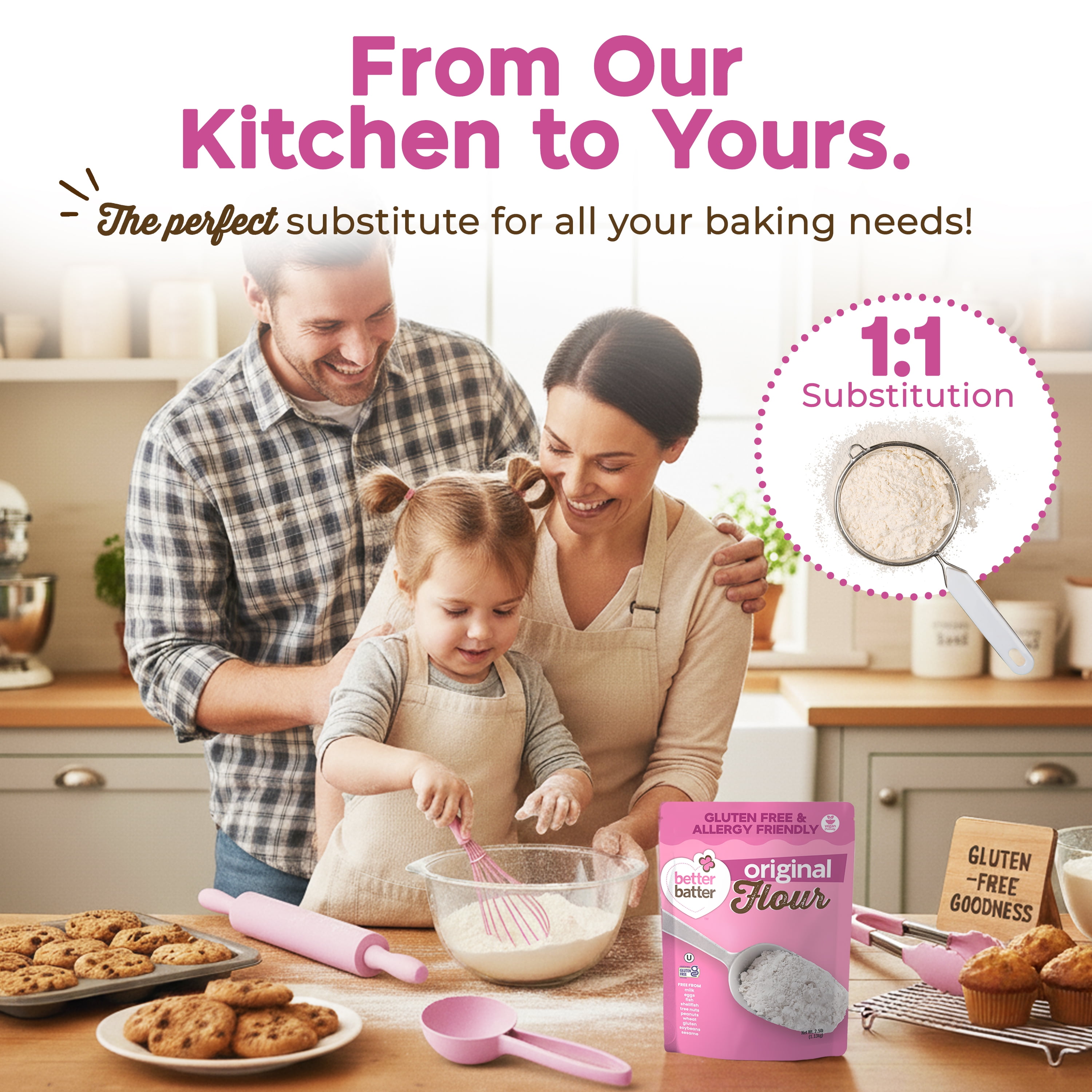 Better Batter All Purpose Gluten Free Flour 2.5 lb, Vegan, Kosher, Non-GMO