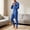Blue, variant on Men's Button Front Long Sleeve One Piece Thermal Onesie Pajama Jumpsuits, Slim Fit Closed Crotch Union Suit Sleepwear Base Layer