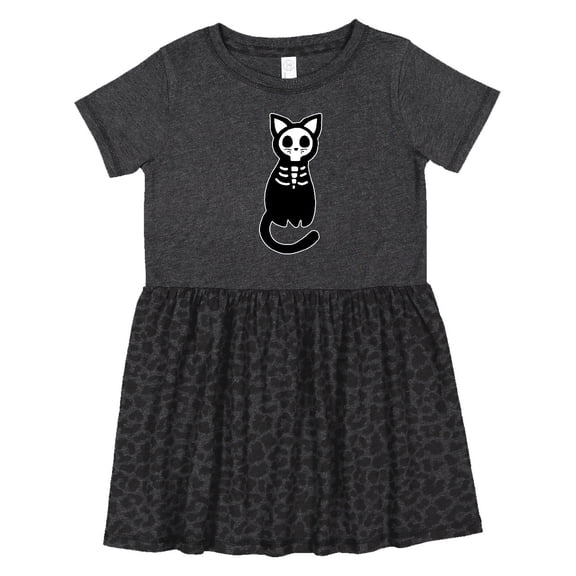 Inktastic Skeleton Cat Girls Toddler Dress