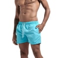 thumbnail image 4 of TSADFHJI Mens Swim Trunks 9 Inch Inseam Mens Solid Color Three Part Beach Pants Straight Tube Loose Sports Shorts Xl Blue, 4 of 9