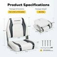 thumbnail image 7 of SPECSTAR Folding Low Back Boat Seats 2 Pack, Waterproof Boat Captain Chairs, 4 Mounting Screws Included, White and Gray, 7 of 7