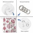 thumbnail image 5 of Pink Floral Bathroom Shower Curtains with 12 Hooks Polyester Waterproof Shower Curtain for Stalls and Bathtubs Spring Summer Modern Flower Leaf Decorative Bathroom Privacy Curtain 72x72 Inches, 5 of 9