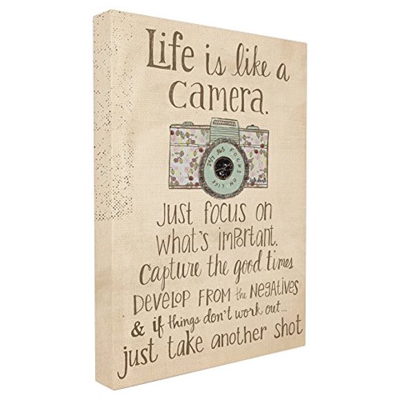 The Stupell Home Decor Collection Life Is Like a Camera Inspirational Wall Plaque Art, 24" x 30"