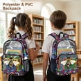 thumbnail image 4 of SEANATIVE Kids Clear Backpack PVC Transparent Backpacks See Through School Bookbag Colorful Flower Pattern Lightweight Travel Clear Bag School Supplies for Boys Girls, Floral Bee Print, 4 of 7