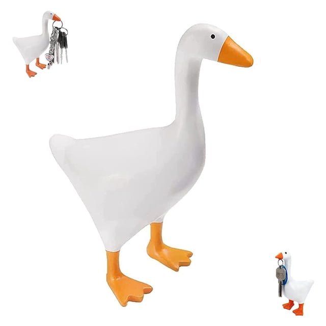 Llavero magnético de ganso Sincero Decoración de Resina de pato Blanco 7 x 12 x 15 cm