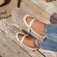 thumbnail image 4 of Samdudou Dress Shoes for Women Closed Toe Mary Jane Flats Edgy All Over Spiked Stud Embellishments Sheer Breathable Mesh Slip On Summer Evening Party Chic Footwear, 4 of 9