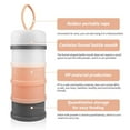 thumbnail image 3 of Dispensador de fórmula para bebés de viaje, contenedor de fórmula portátil, contenedores de bocadillos apilables sin BPA para bebés y niños - rosa TUNC Sencillez, 3 of 5