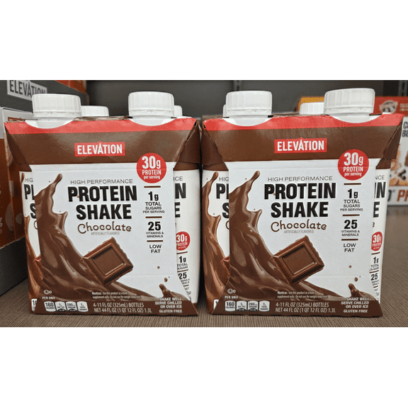 Elevation High Performance Protein Shake Chocolate 44fl oz 1.3L (2 Packs)
