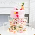 thumbnail image 4 of Fillable Cake Stand  Square Hexagon Heavy Duty Wedding Birthday Party Cake Display Cake Riser Tier Display Holder Square 15cm, 4 of 13