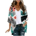 thumbnail image 2 of LOVZFMLL Cardigan pour Femmes Cardigan de Plage Hawaïen à la Mode Décontracté Imprimé à Manches Longues Haut, 2 of 6