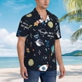 thumbnail image 3 of Susaid Space Print Hawaiian Shirts for Men Women,Hawaiian Summer Short-Sleeve Casual Relaxed-Fit Button-Down,Large, 3 of 7