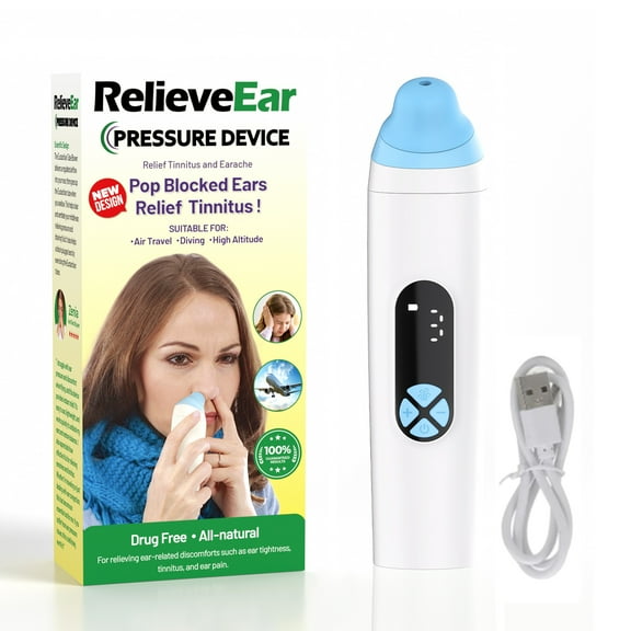 Dolhoo Ear Pressure Reliever - Portable Unclogs Blocked Ears Instant Relief for Clogged Ears, Eustachian Tube Exerciser Safely Relieves Pressure for Air Travel, Swimming, Colds & Allergy Season