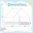 thumbnail image 4 of SESSLIFE Twin Size House Bed, Metal Floor Bed Frame with Roof and Guardrail, Montessori Floor Bed for Bedroom, House-shaped Design, No Box Spring Needed, Easy Assembly, White, 4 of 8