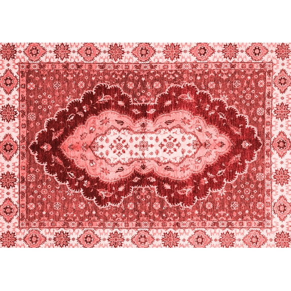 Ahgly Company Indoor Rectangle Abstract Red Modern Area Rugs, 7' x 10'