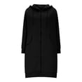 thumbnail image 6 of Long Hoodies for Women Long Raglan Sleeve Oversized Zip Up Hooded Sweatshirt with Pockets Hoodie Dress Jacket Coat, 6 of 6