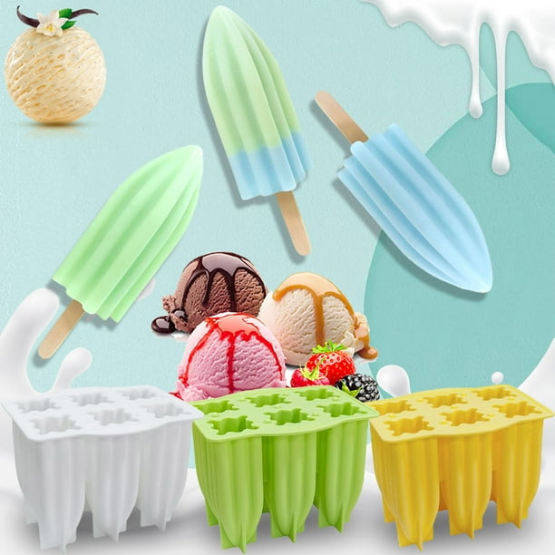 Moldes de helado 6 en 1 con tapa, máquina de polos de grado alimentario para helados caseros