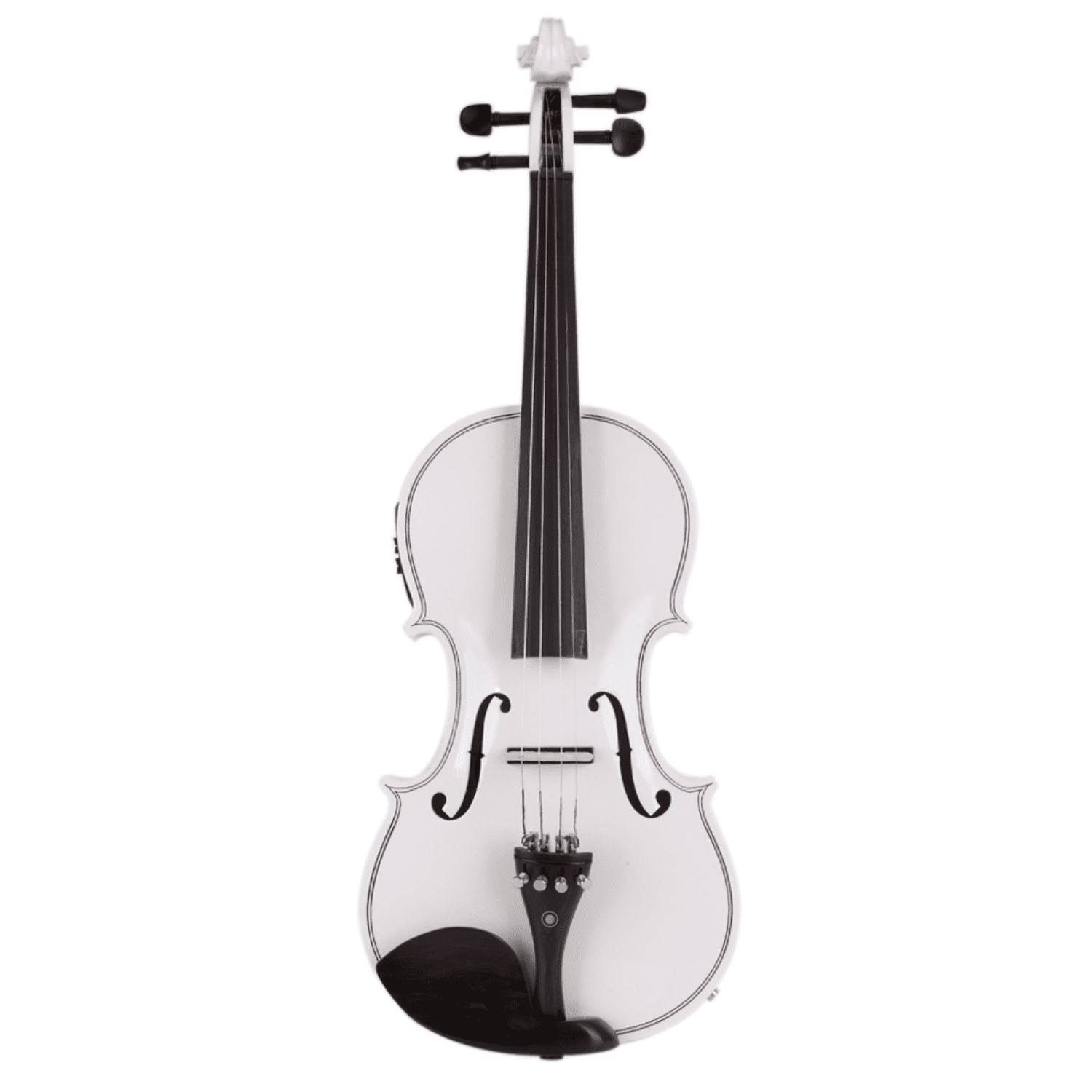 Hassch 4/4 Violin with Case, Bow and Cloth for Beginners, Starter Fiddle Kit with Strings, Shoulder Rest, Electronic Tuner and Connecting Wire, String Instrument, White