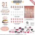 thumbnail image 2 of 31st Birthday Decoration Rose Gold, 31 Party Supplies Decoration, 31st Sash, 31 Cake Topper, 31st Photo Props, confetti Balloons, Curtain, 2 of 3
