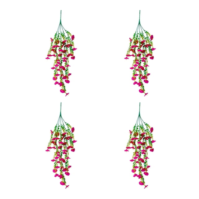Flores Artificiales para la Decoración Simulada Campana Dorada Sauce Verde Planta Viña Artificial Falsa Flor Pared Colgante Flor Viña Colgante Plantas de Decoración Del Hogar Decoración de Boda