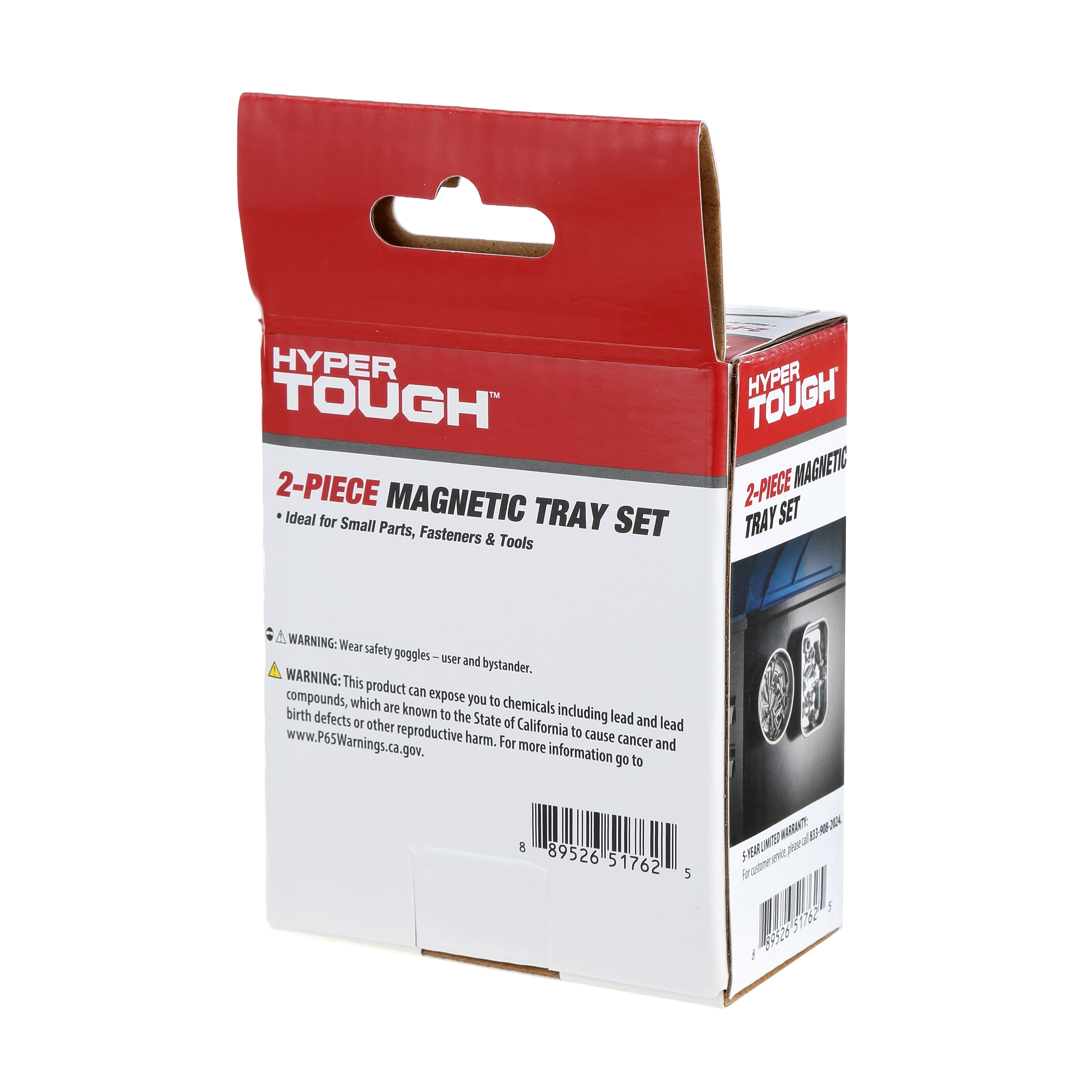 Hyper Tough 2pc Magnetic  Aluminum Tray Set, New, 2.55"x3.66"x0.54",  0.44lb