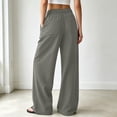 thumbnail image 3 of Casual Dress Pants Elastic Waistband Solid Long Trousers Work Slacks Straight Leg Pull On Pants(GY1,S), 3 of 5