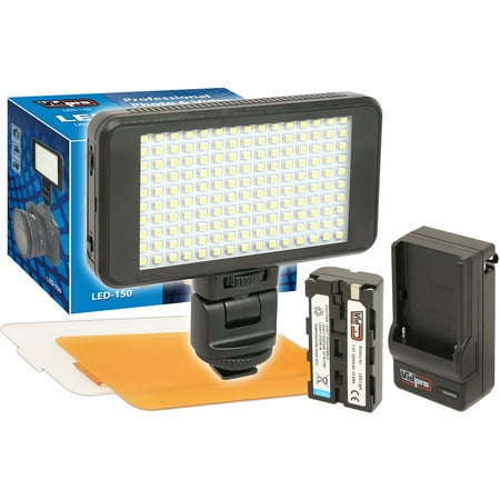 UPC: 0026127770756 | Vidpro LED-150 Ultra-Slim Video Light with 2 Diffusers Battery & Charger