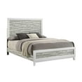 thumbnail image 2 of Modern Queen Panel Bed - Gray & White Wood Bedroom Furniture, 84"x62", Contemporary Style, Tall Headboard, Slats Included, for Bedroom., 2 of 6