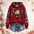 thumbnail image 5 of AWZXDE Girls Hooded Sweatshirt Cute Schnauzer Puppy Christmas Graphic Long Sleeve Hooded Top For Family Christmas Party And Holiday Photo Session, 5 of 6