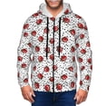 thumbnail image 4 of JUNZAN Red Ladybugs On Black Dotted Print Men's Zip Up Hoodie Athletic Hoodies Long Sleeve Hooded Sweatshirts With Pockets (S-3XL), 4 of 6