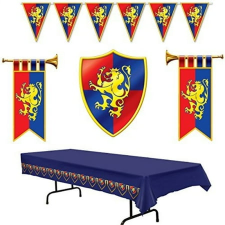 Medieval Party Decorations Cardboard Herald Trumpets And Crest