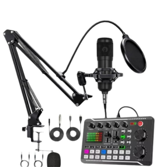 Live Sound Card with Dj Mixer Effects & Voice Changer, F998 Live Sound Card Audio Mixer,F998 Podcast Recording Equipment with Podcast Mixer,Sound Card for Live Streaming/Singing Broadcast/Gaming B4M4