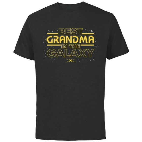 Star Wars Best Grandma in the Galaxy Birthday Mother’s Day - Short Sleeve Cotton T-Shirt for Adults - Customized-Black