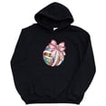 thumbnail image 6 of Disco Volleyball Coquette Bow Hoodie for Women & Girls Game Day, Black Hoodie, S, 6 of 8