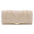 thumbnail image 3 of Bolso de noche de moda para mujer, cierre a presión, bolso de embrague, bolso de mano de champán Zulema Bolso de cadena de mujer, 3 of 8