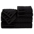 thumbnail image 1 of Lavish Home Chevron Égyptien Set de Serviettes 6 Pièces, Noir, 1 of 5
