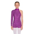 thumbnail image 7 of Aislor Girls Shiny Leotard Gymnastic Jumpsuits Ballet Dance Unitard Biketard Bodysuits Ballroom Dancewear Purple 8, 7 of 7