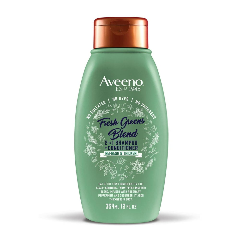 Aveeno Fresh Greens Blend SulfateFree 2in1 Shampoo & Conditioner with Rosemary & Peppermint