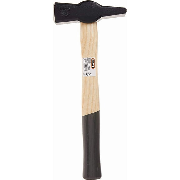 Picard Blacksmith Hammer, Swedish Pattern, Cross Peen Hammer, Forged Alloyed Steel Head, Chamfered Edges, Black Powder Coated, Dual Curved Ash Handle, 1500g