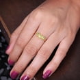 thumbnail image 7 of 925 Sterling Silver Peridot Ring – Dainty 3-Stone Ring for Women, August Birthstone Jewelry 18k Yellow Gold Plated, 7 of 7
