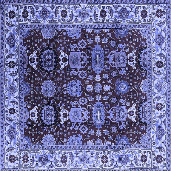 Ahgly Company Indoor Square Oriental Blue Traditional Area Rugs, 3' Square